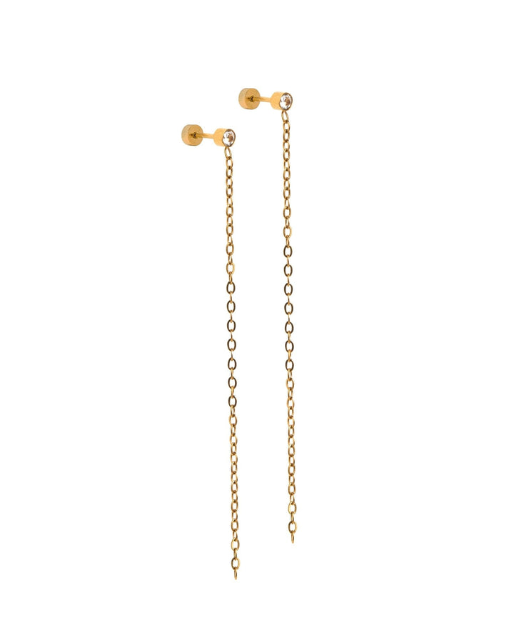 Screwback Stud Earrings - Darby Duster Gold