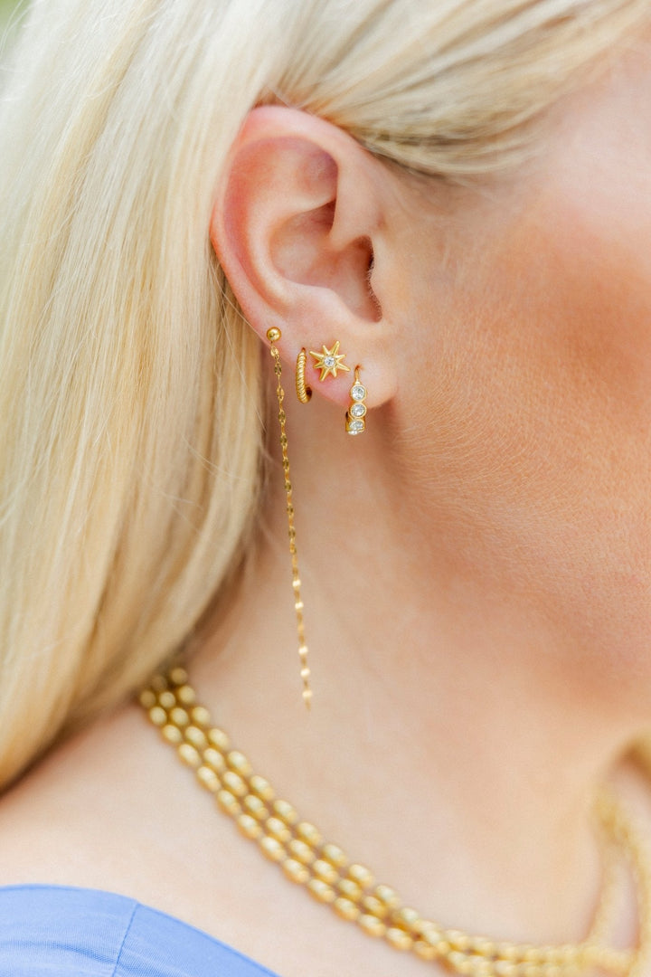 Screwback Stud Earrings - Devin Duster Gold