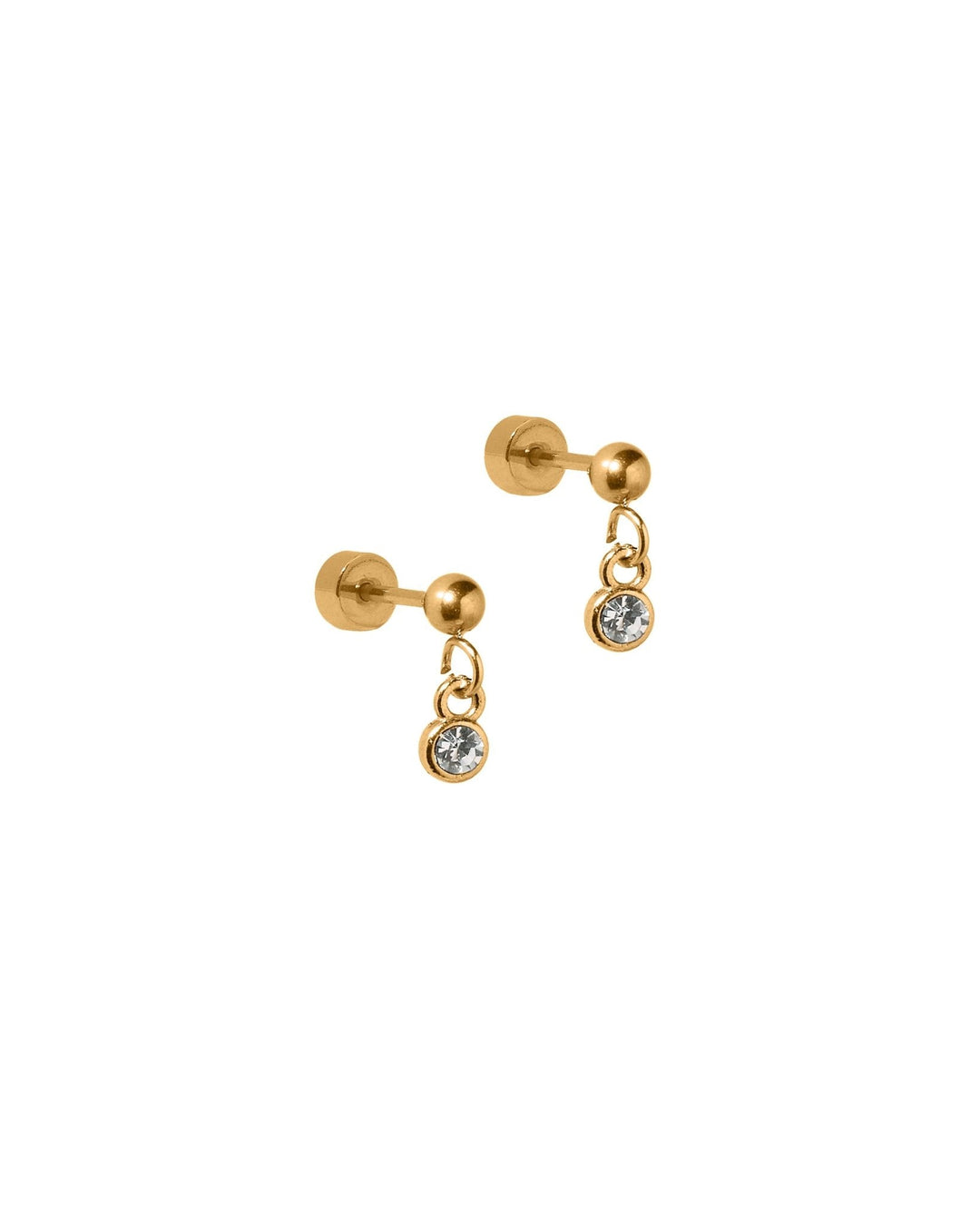 Screwback Stud Earrings - Millie Sparkle CZ Gold