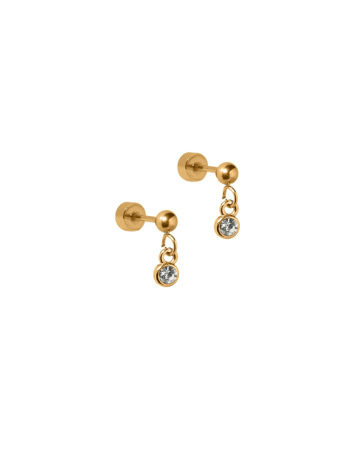 Screwback Stud Earrings - Millie Sparkle CZ Gold