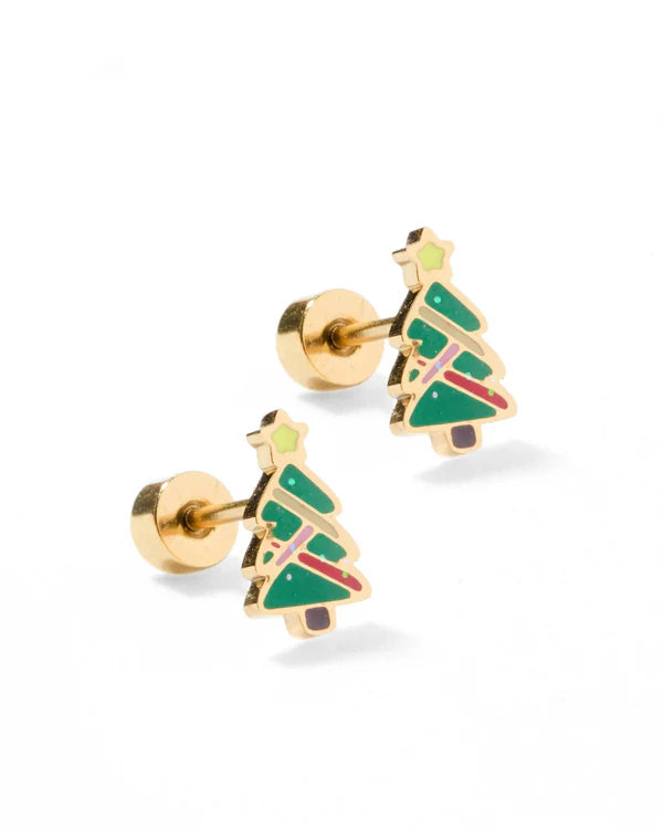 LINNYCO: SCREWBACK STUD EARRING- NOELLE CHRISTMAS TREE
