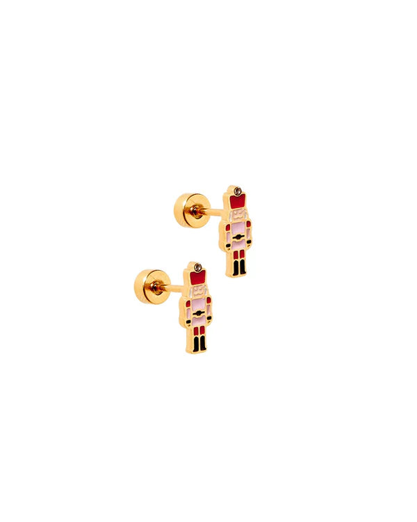 LINNYCO: SCREWBACK STUD EARRING- NUTCRACKER