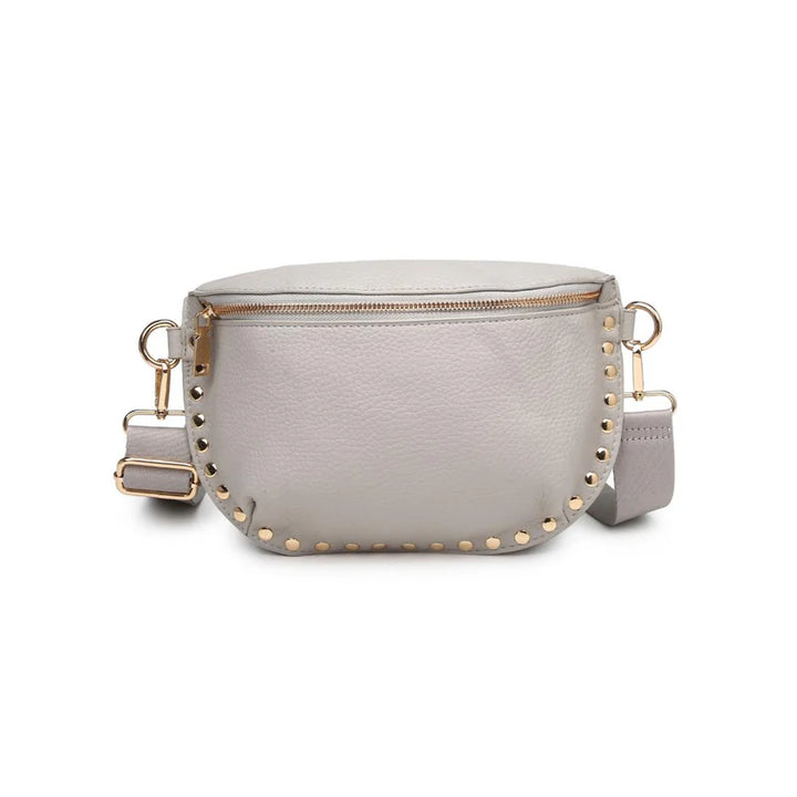 GIZELLE STUDDED BELT BAG- STONE