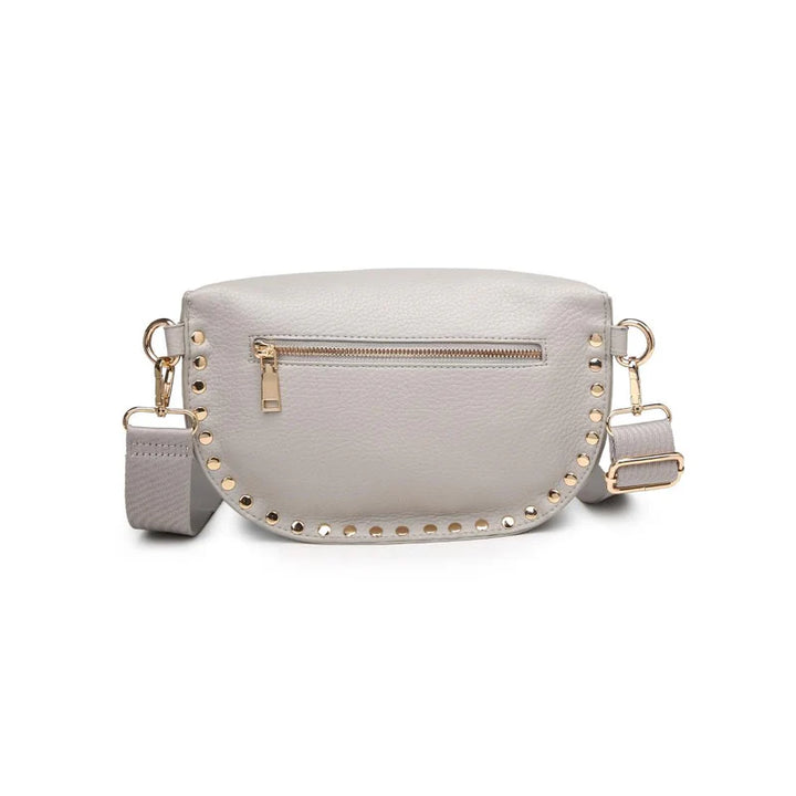 GIZELLE STUDDED BELT BAG- STONE