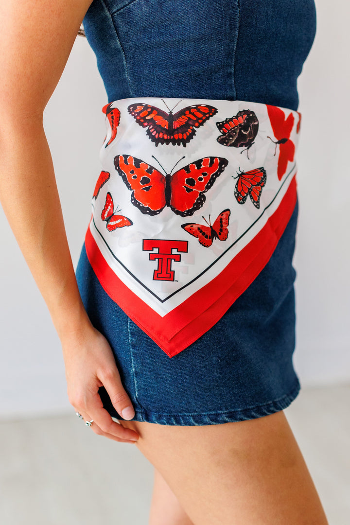 TEXAS TECH SQUARE SILK SCARF
