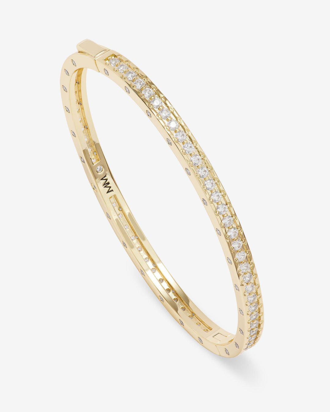 MELINDA MARIA: ASHLEY PAVE CUFF 4MM- GOLD