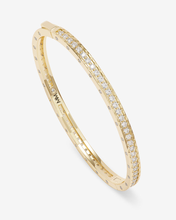 MELINDA MARIA: ASHLEY PAVE CUFF 4MM- GOLD