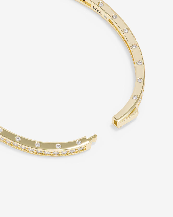 MELINDA MARIA: ASHLEY PAVE CUFF 4MM- GOLD