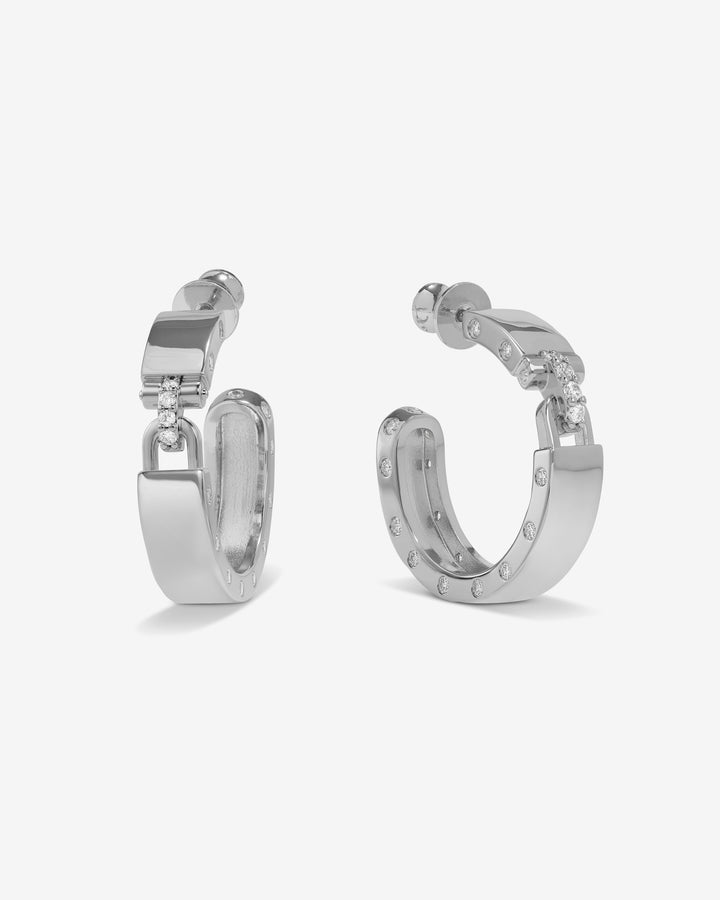 MELINDA MARIA: ASHLEY LOCK 1" HOOP-SILVER