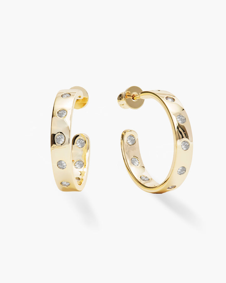 MELINDA MARIA: ASHLEY RODEO 1" HOOPS- GOLD
