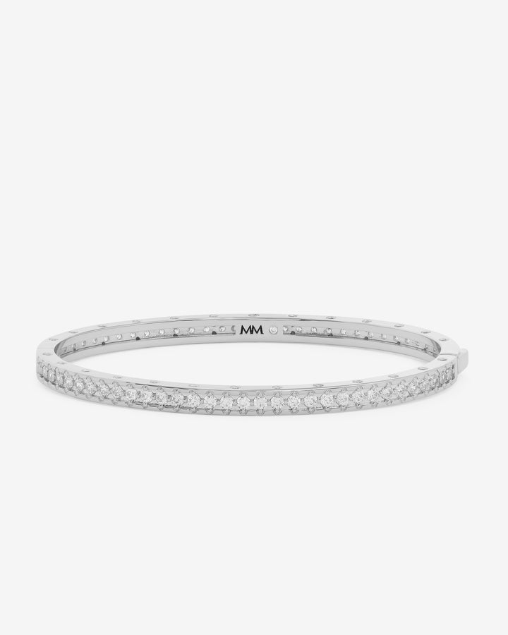 MELINDA MARIA: ASHLEY PAVE CUFF 4MM-SILVER