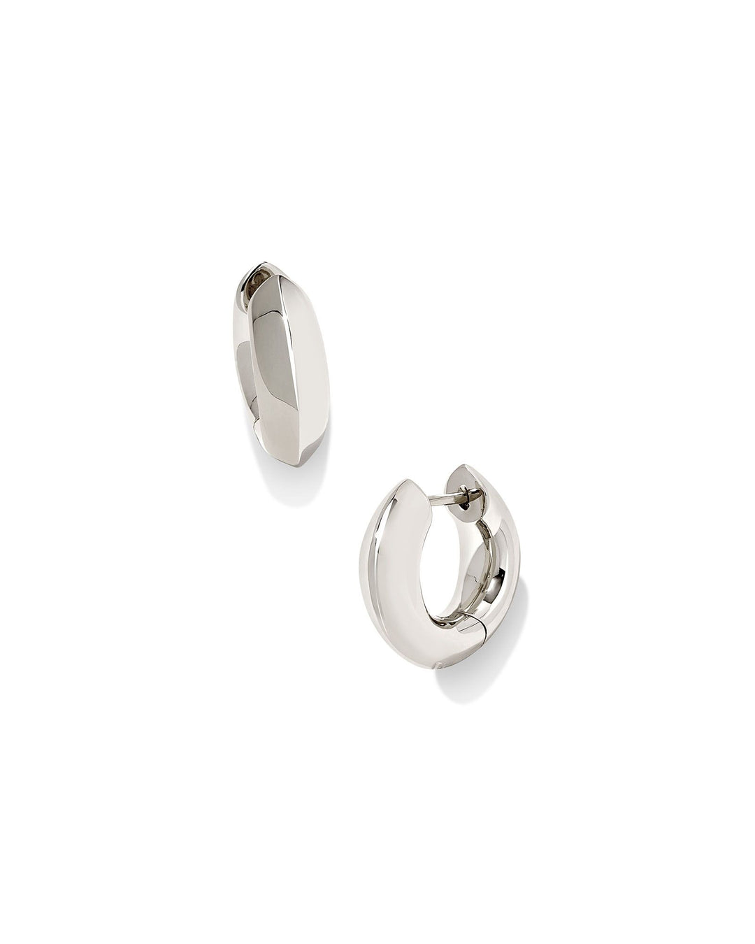 MIKKI POLISHED METAL HUGGIE-RHODIUM