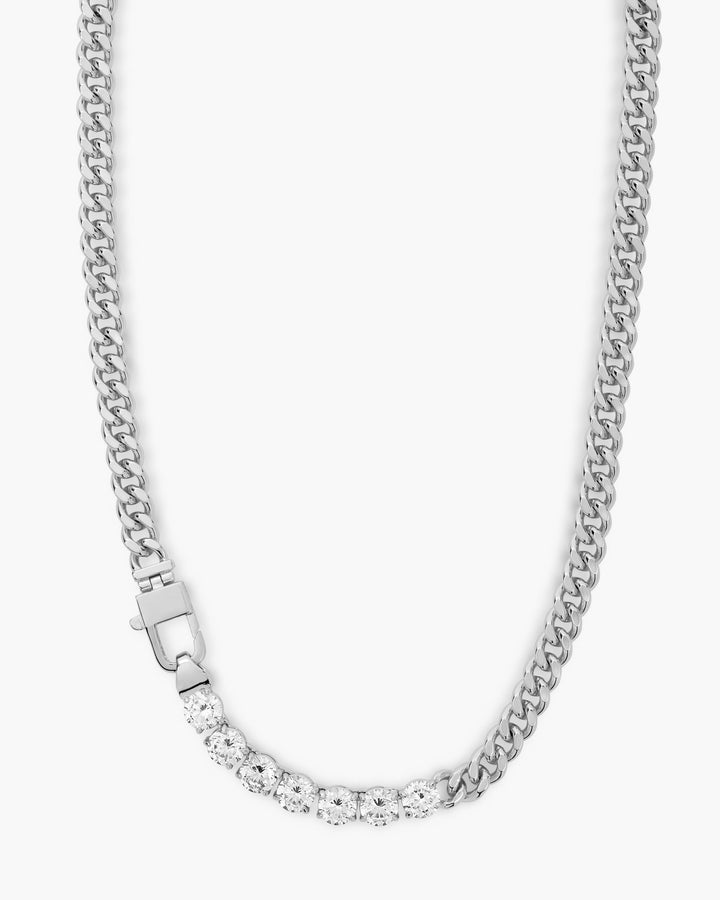 MELINDA MARIA: JULIAN LOVES DIAMONDS NECKLACE- SILVER