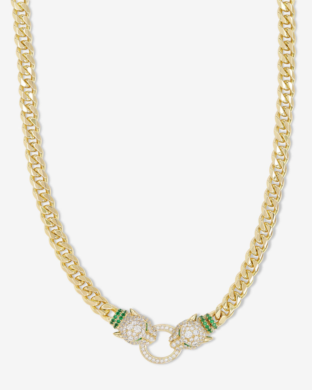 MELINDA MARIA: JAGUAR CUBAN CHAIN NECKLACE - GOLD