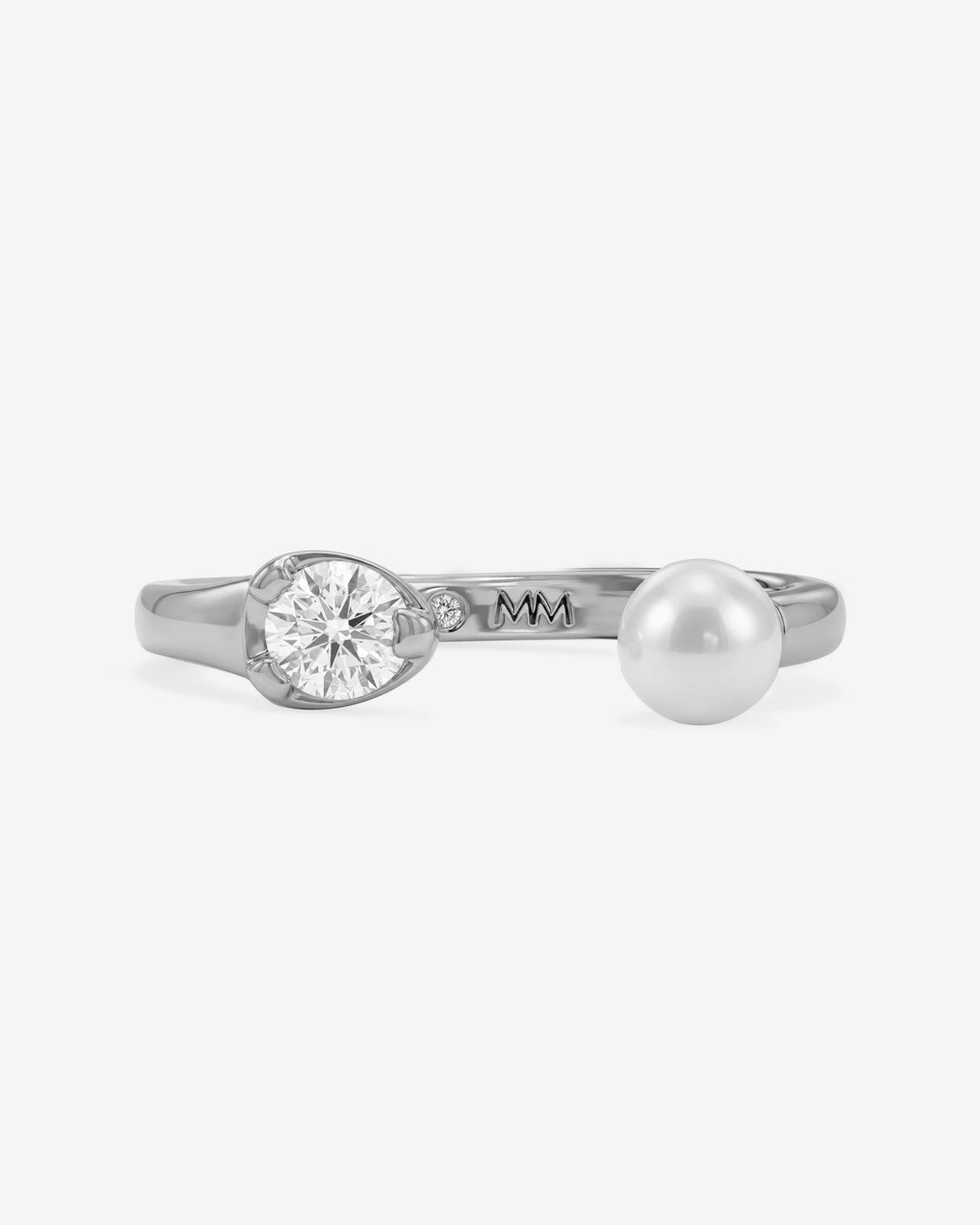 PERFECT PEARL OPEN RING - SILVER