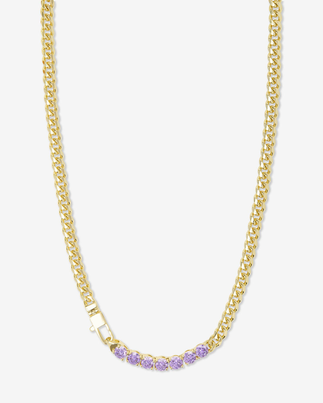 JULIAN LOVES AMETHYST NECKLACE - GOLD 16"