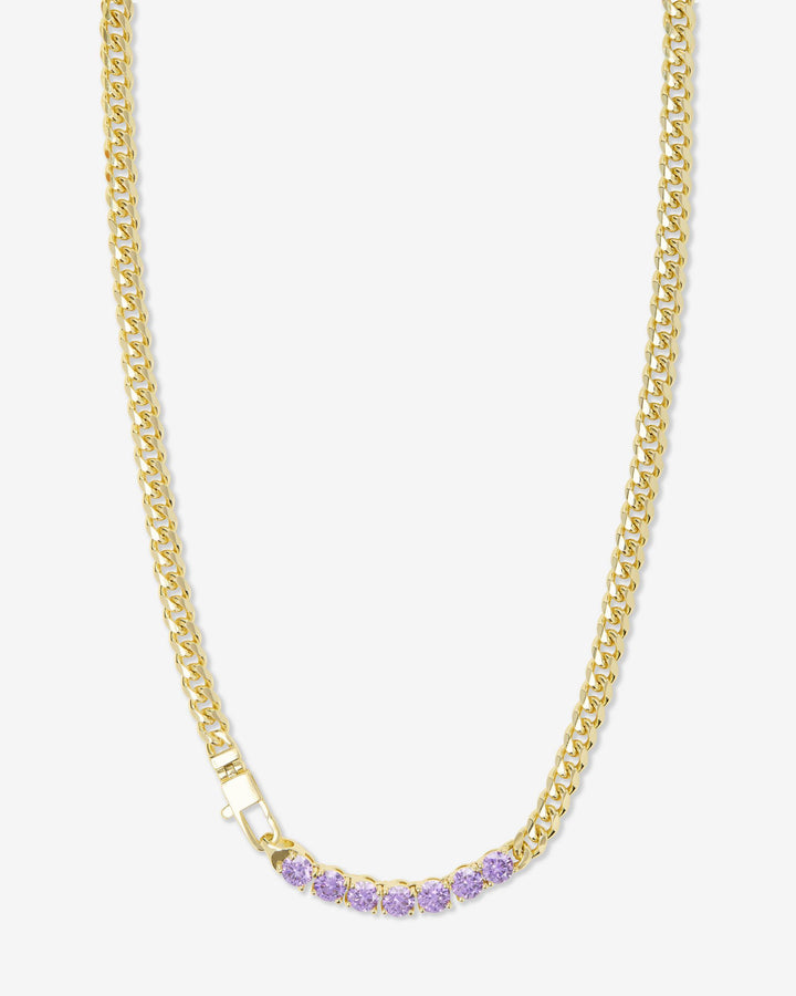 JULIAN LOVES AMETHYST NECKLACE - GOLD 16"