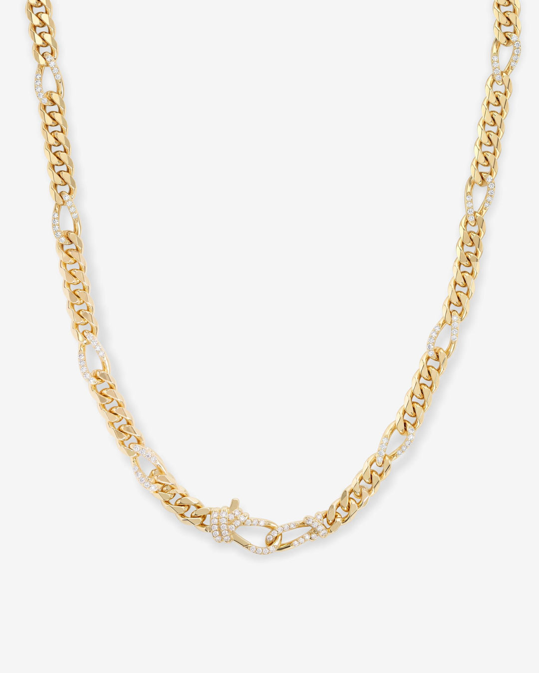 KNOT FIGARO CHAIN NECKLACE- GOLD