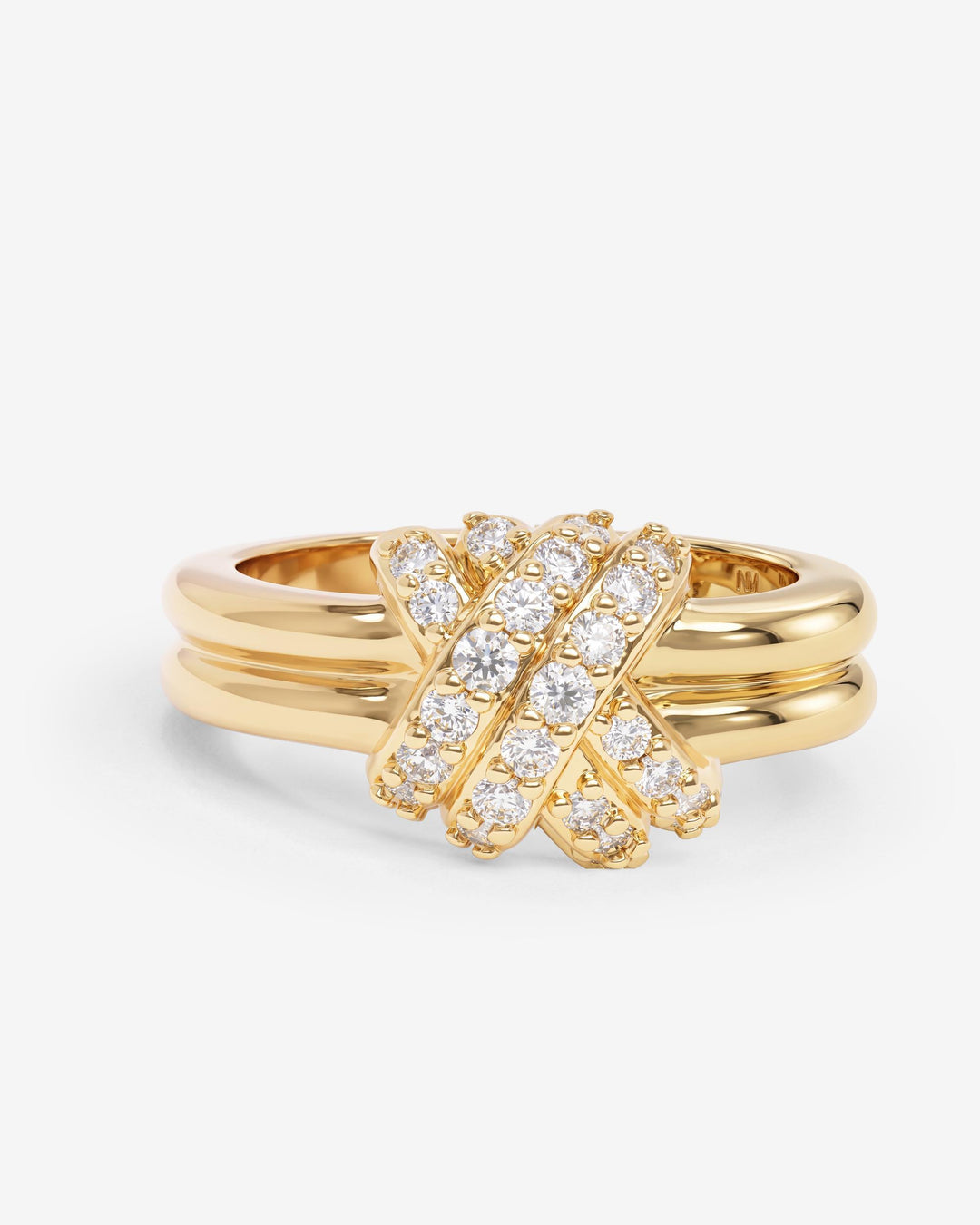 KNOT CROSSED RING - GOLD