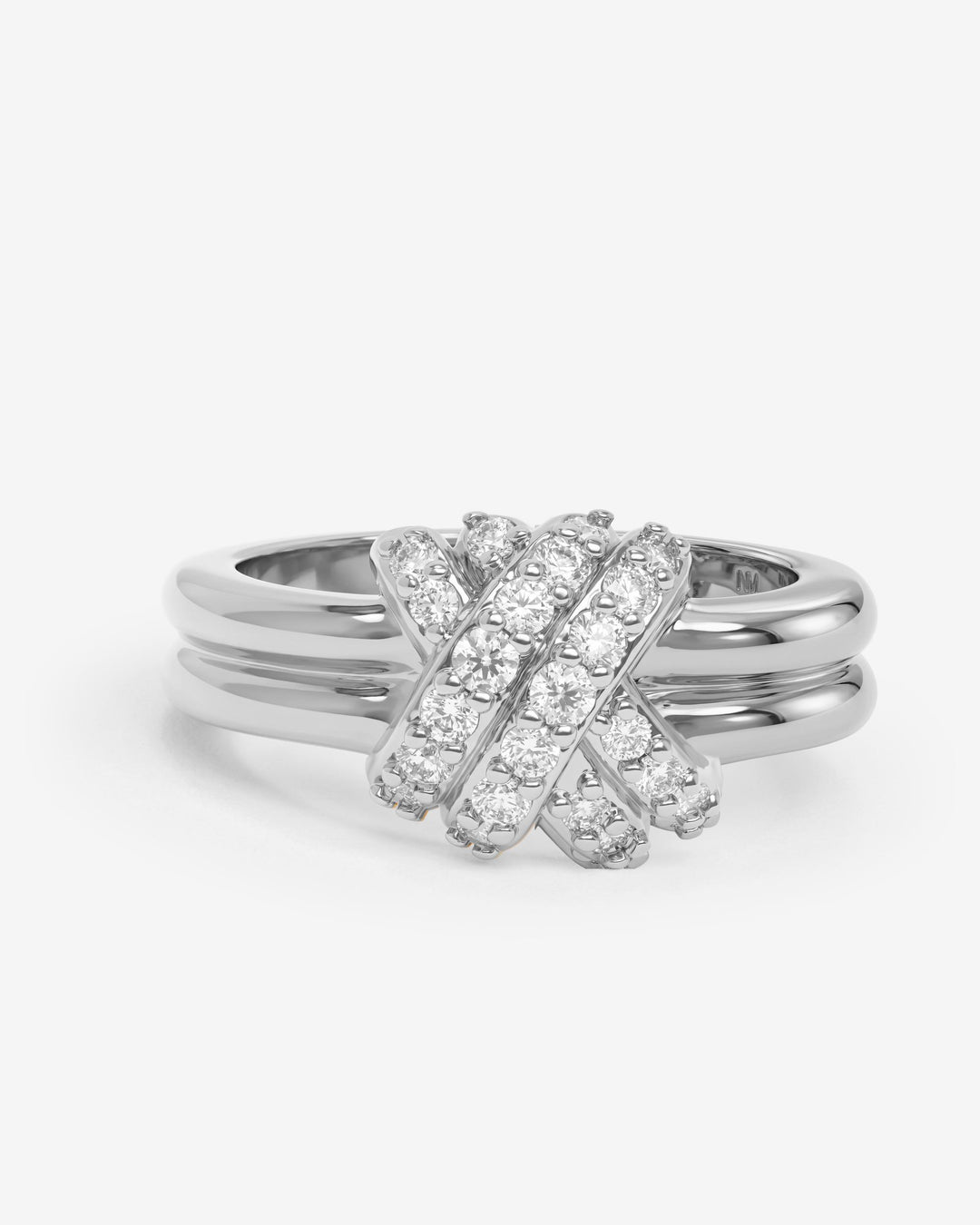 KNOT CROSSED RING - SILVER