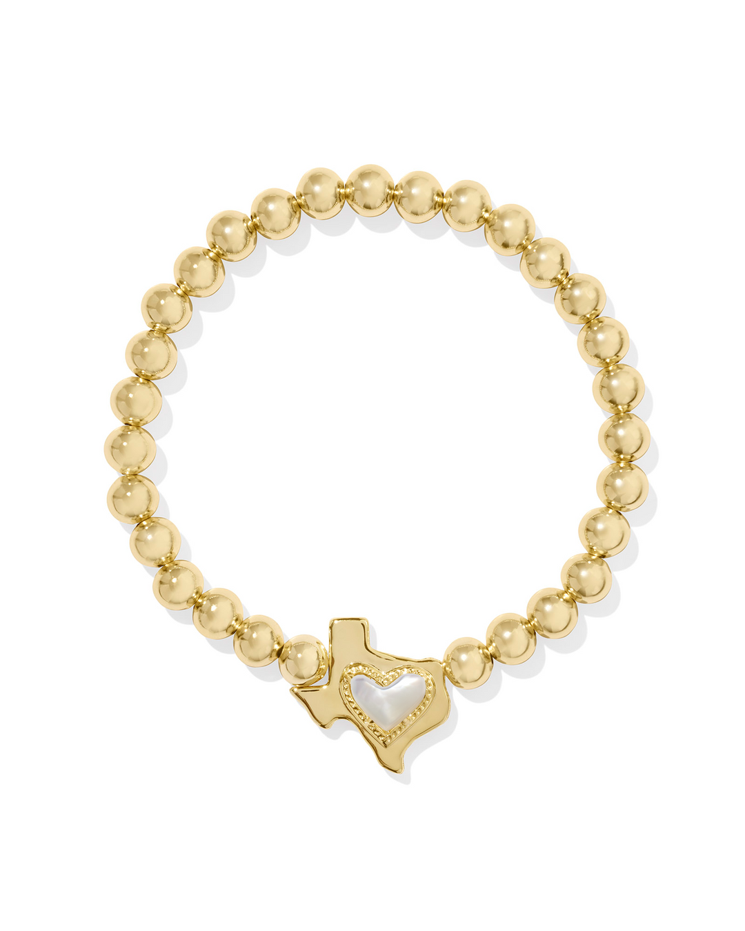 KENDRA SCOTT: ARI HEART TEXAS STRETCH BRACELET - GOLD
