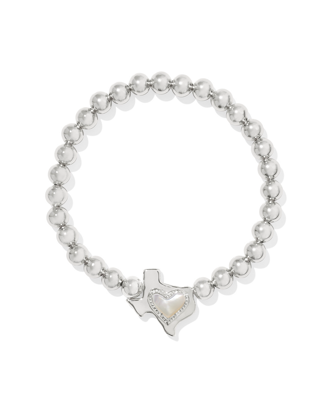 KENDRA SCOTT: ARI HEART TEXAS STRETCH BRACELET - RHODIUM