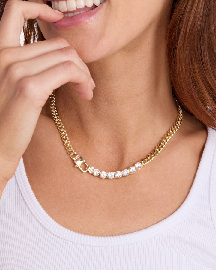 MELINDA MARIA: JULIAN LOVES DIAMONDS NECKLACE-GOLD