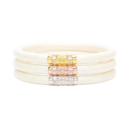 BuDhaGirl Three Kings All Weather Bangles: Ivory