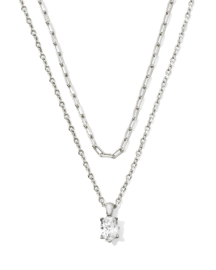 KENDRA SCOTT: RHODIUM CAILIN MULTI STRAND NECKLACE