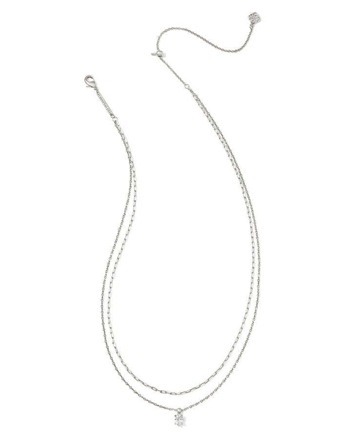 KENDRA SCOTT: RHODIUM CAILIN MULTI STRAND NECKLACE