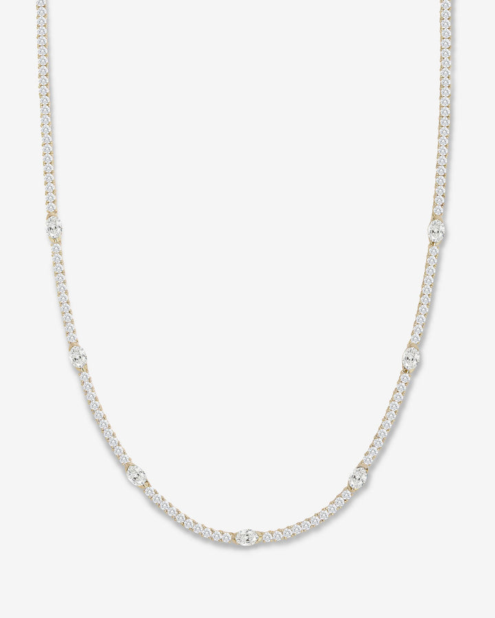 MELINDA MARIA: MAVEN TENNIS NECKLACE-GOLD