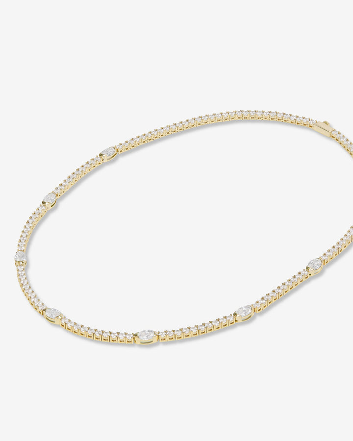 MELINDA MARIA: MAVEN TENNIS NECKLACE-GOLD