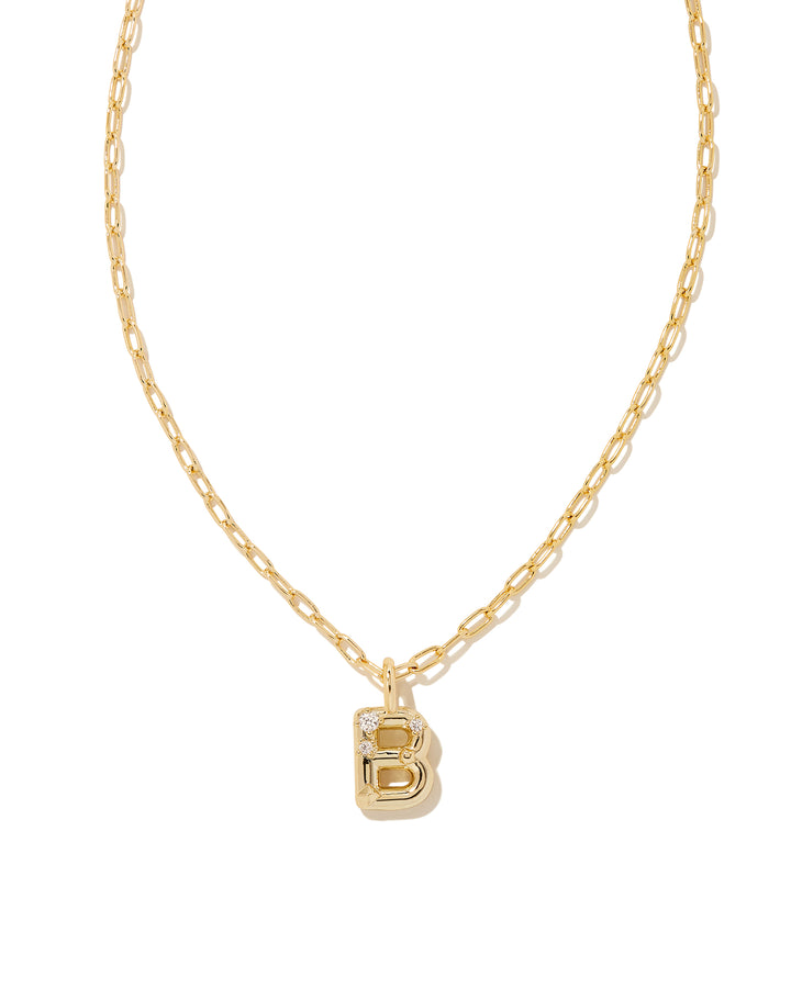 Kendra Scott: Crystal Letter Pendant Necklace in Gold