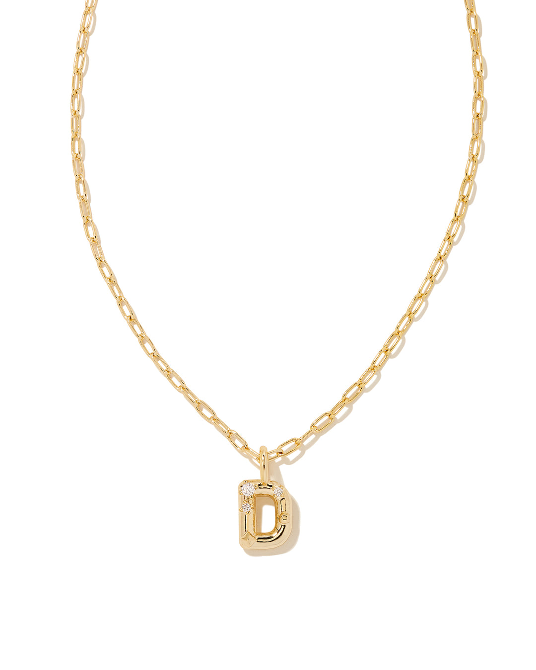 Kendra Scott: Crystal Letter Pendant Necklace in Gold