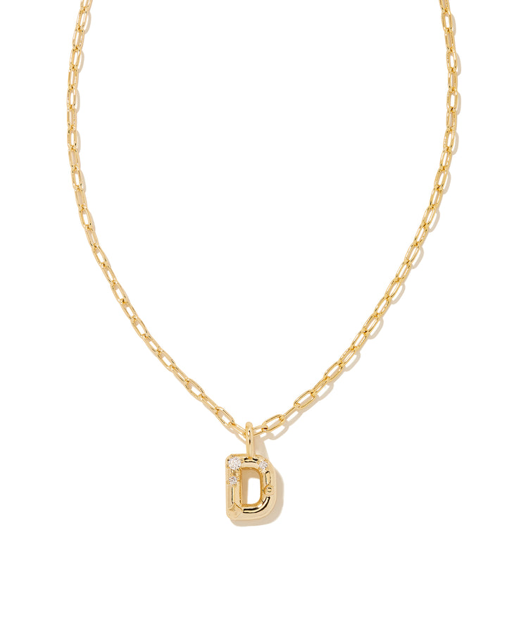 Kendra Scott: Crystal Letter Pendant Necklace in Gold