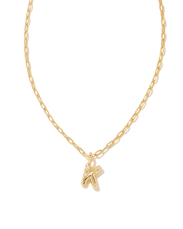 Kendra Scott: Crystal Letter Pendant Necklace in Gold