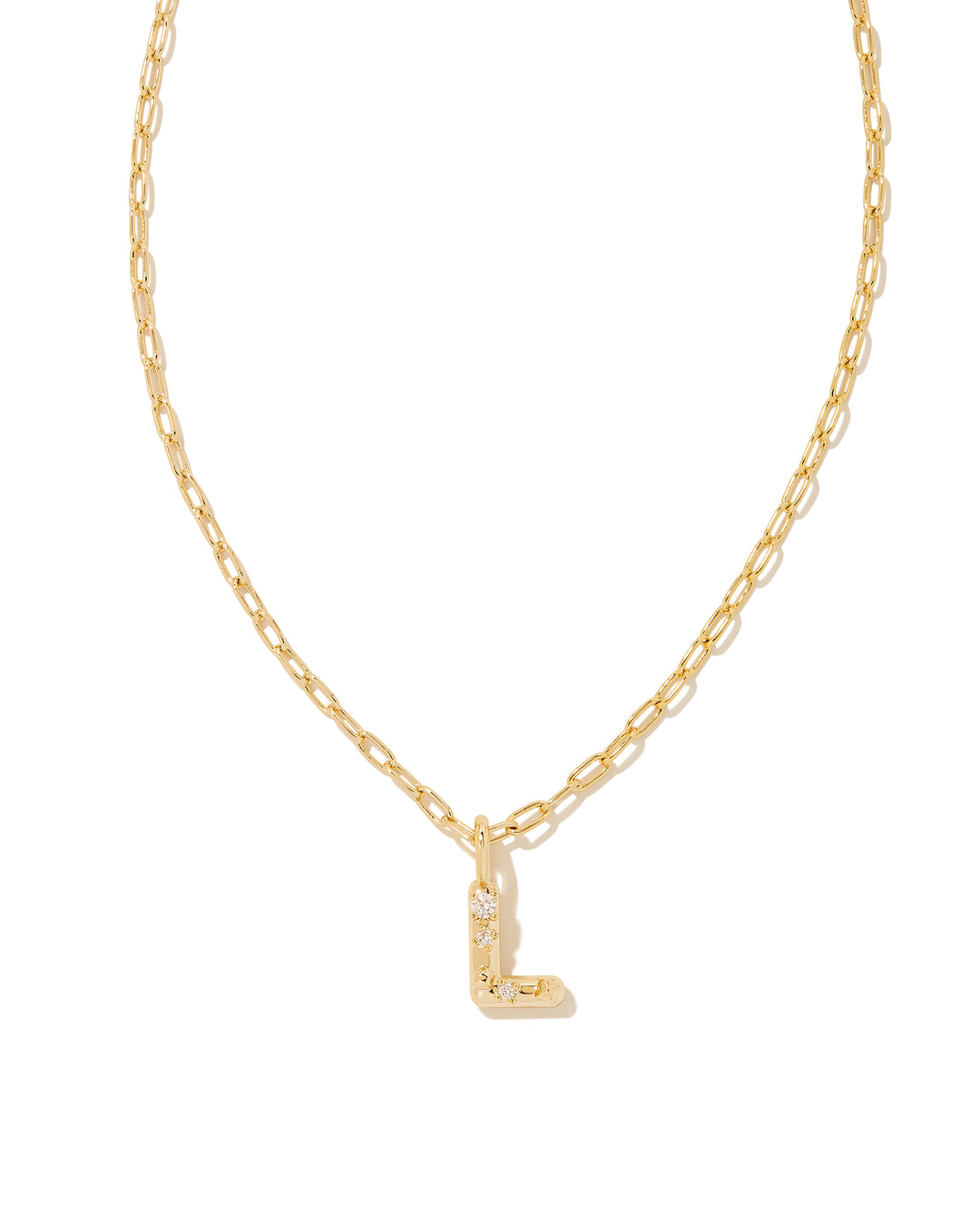 Kendra Scott: Crystal Letter Pendant Necklace in Gold