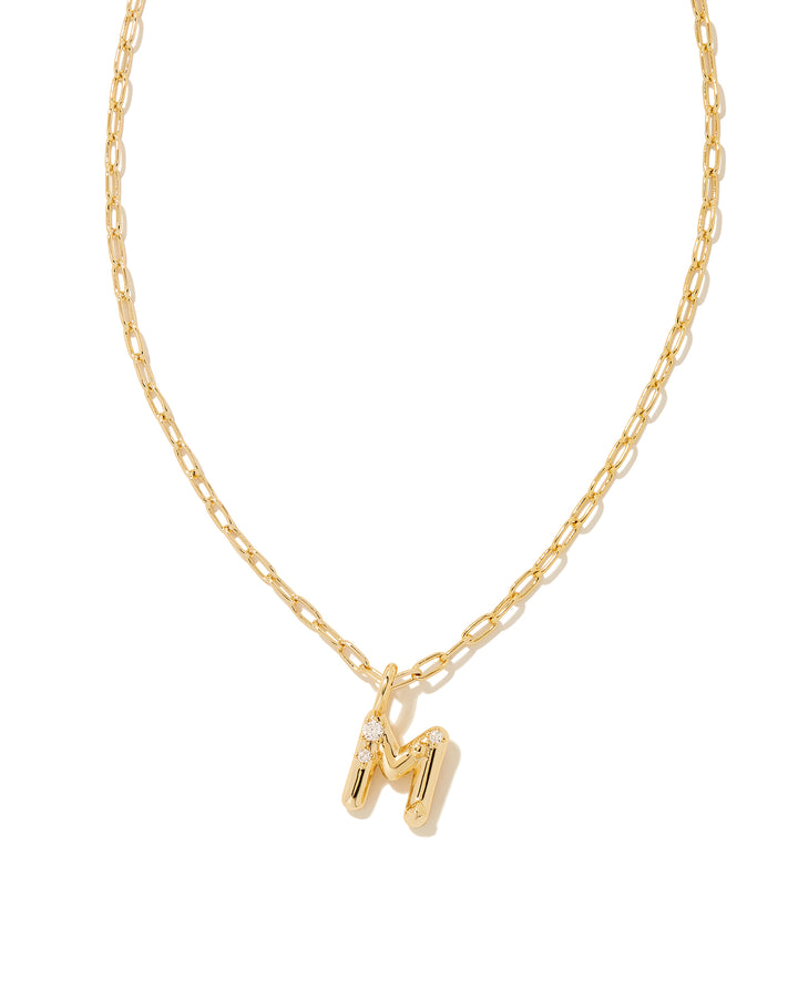 Kendra Scott: Crystal Letter Pendant Necklace in Gold