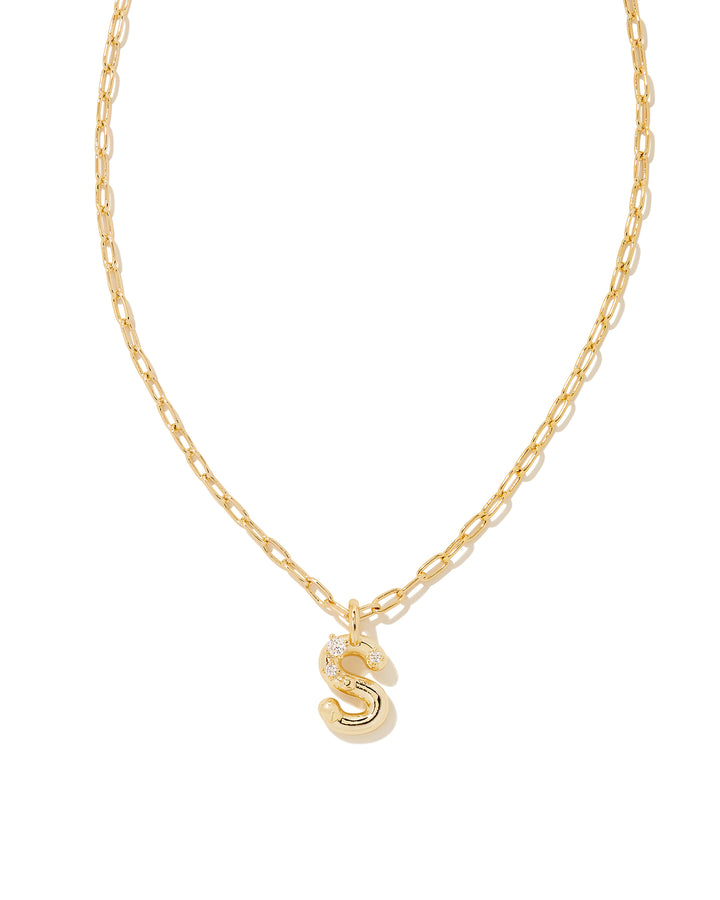 Kendra Scott: Crystal Letter Pendant Necklace in Gold