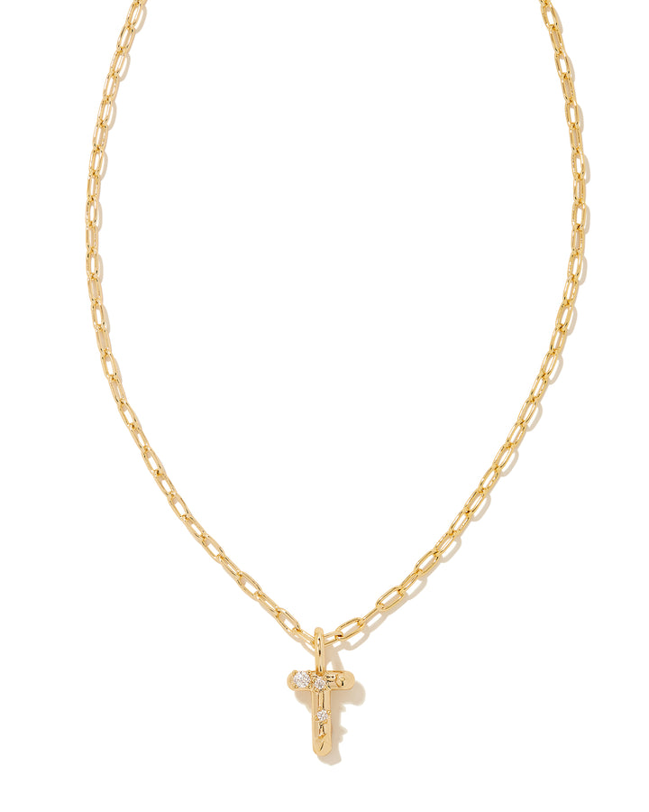 Kendra Scott: Crystal Letter Pendant Necklace in Gold