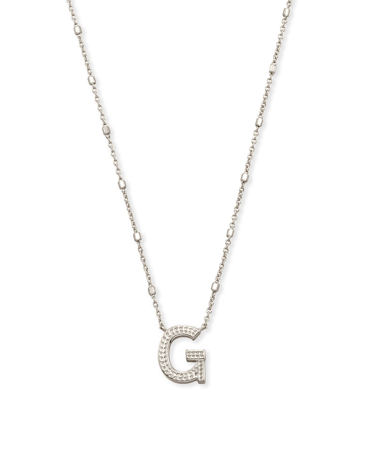KENDRA SCOTT: Initial Necklace in Rhodium
