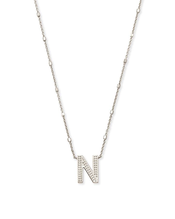 KENDRA SCOTT: Initial Necklace in Rhodium