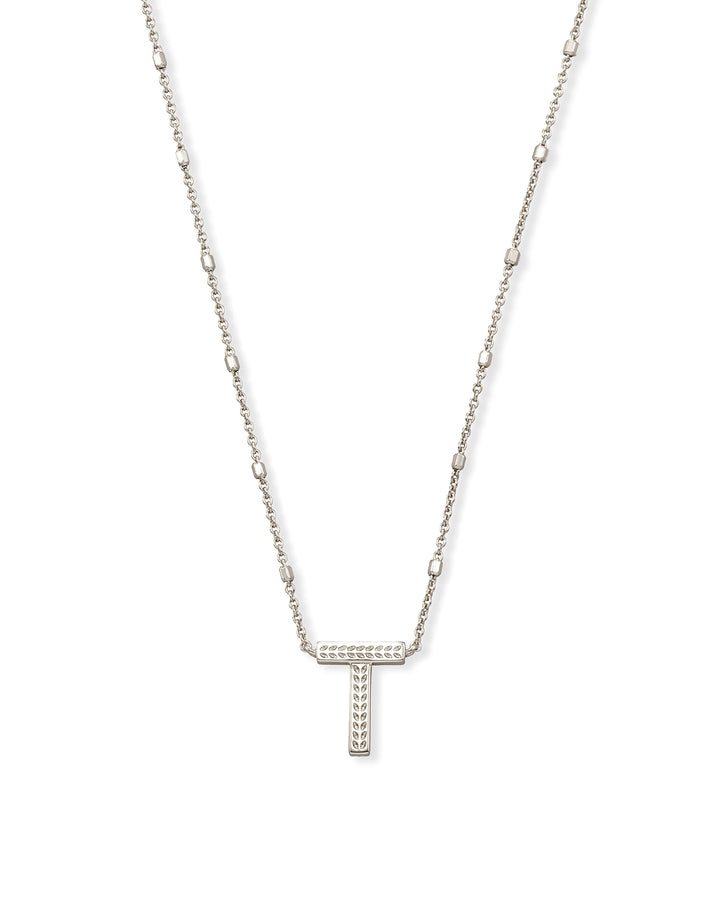 KENDRA SCOTT: Initial Necklace in Rhodium